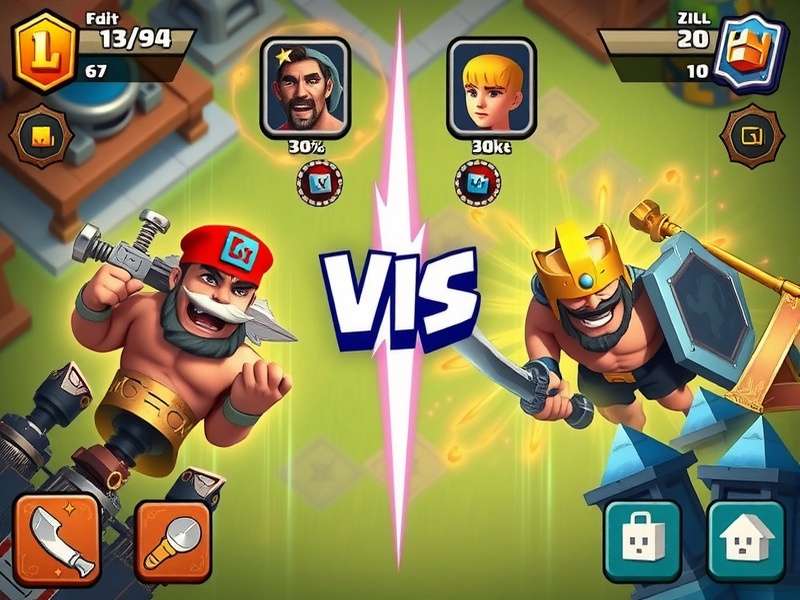 Zip Clash Royale gameplay screenshot showing intense battle between two players